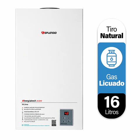 Calefont 16 litros Gas licuado Tiro natural Splendid