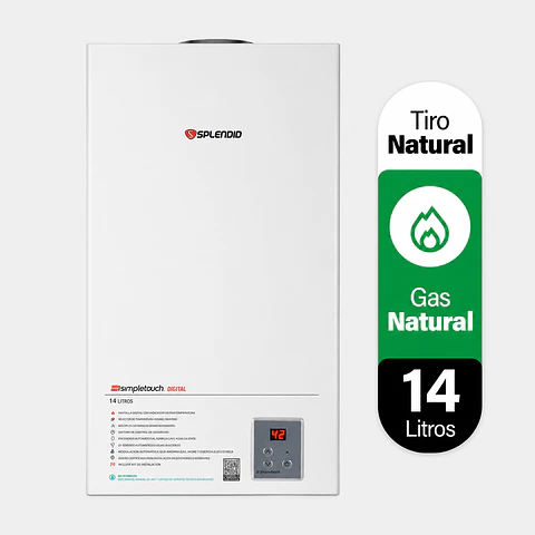Calefont 14 litros Gas natural Tiro natural Splendid
