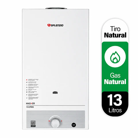 Calefont 13 litros Gas natural Tiro natural Splendid