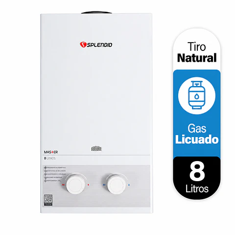 Calefont 8 litros Gas licuado Tiro natural Splendid