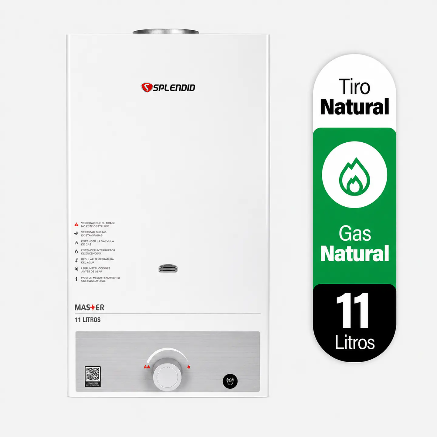 Calefont 11 litros Gas natural Tiro natural Splendid 1