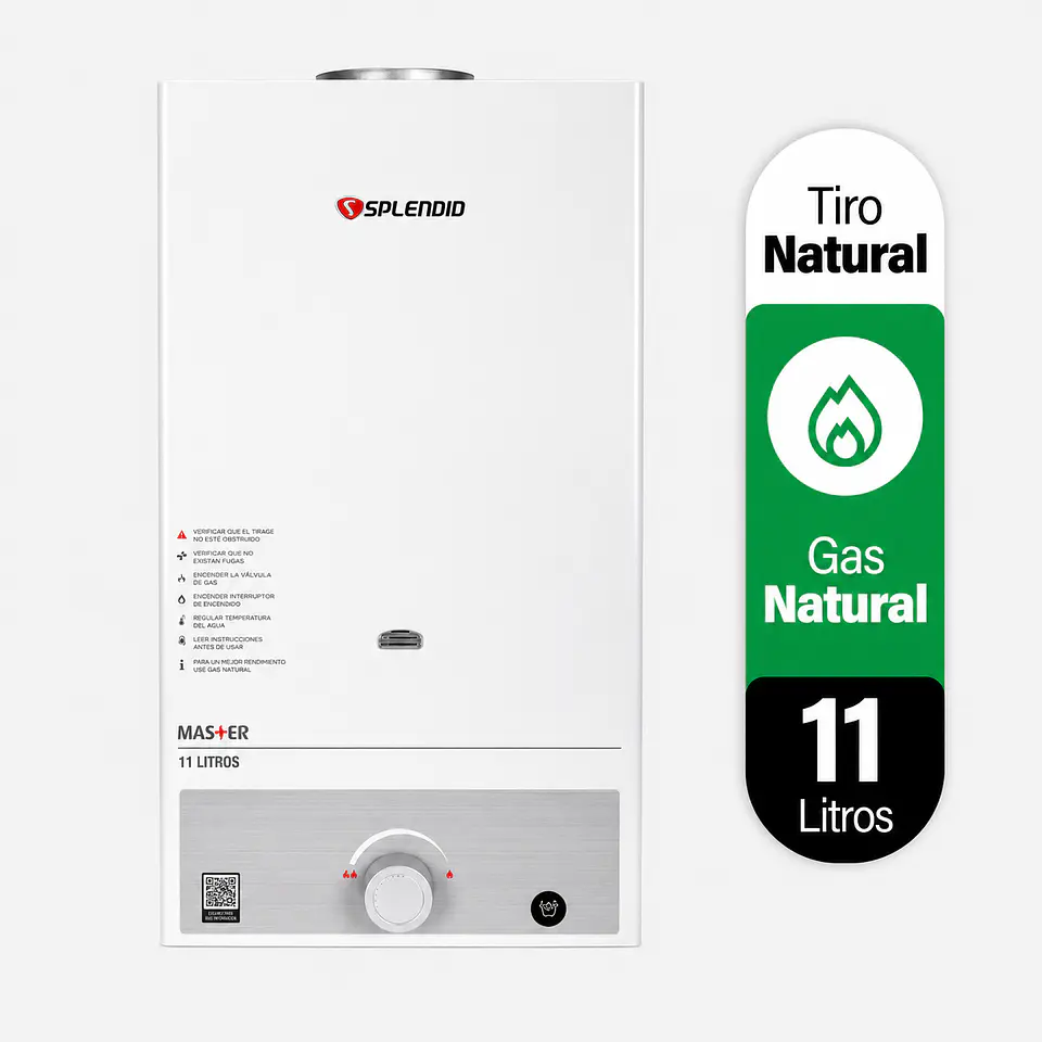 Calefont 11 litros Gas natural Tiro natural Splendid 1