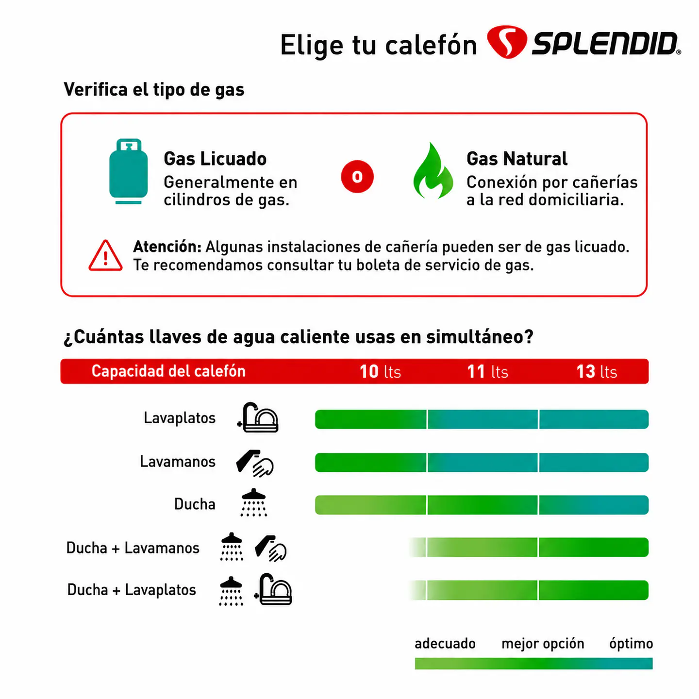 Calefont 11 litros Gas natural Tiro natural Splendid 4