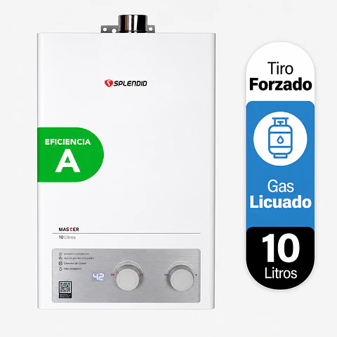 Calefont 10 litros Gas licuado Tiro forzado Splendid