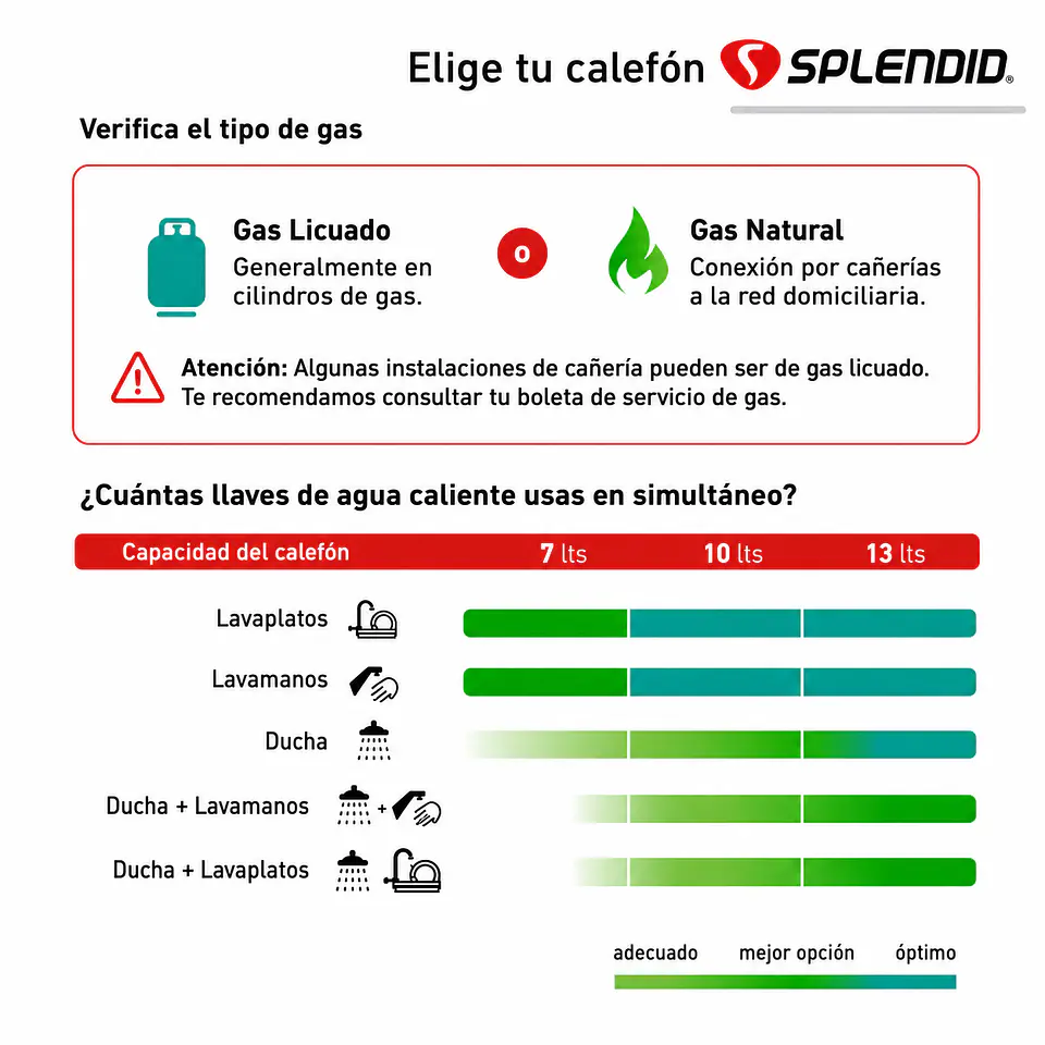 Calefont 13 litros Gas natural Tiro forzado Splendid 5
