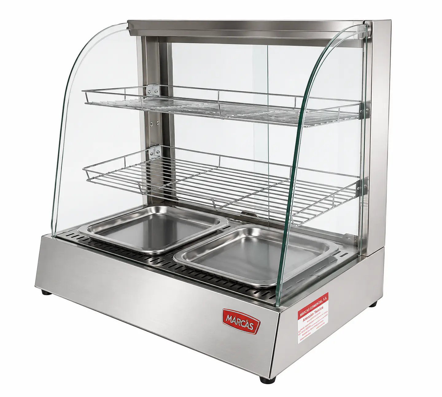 Exhibidor curvo mantenedor de calor  3