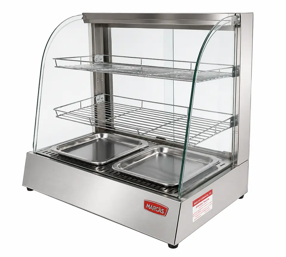 Exhibidor curvo mantenedor de calor  3
