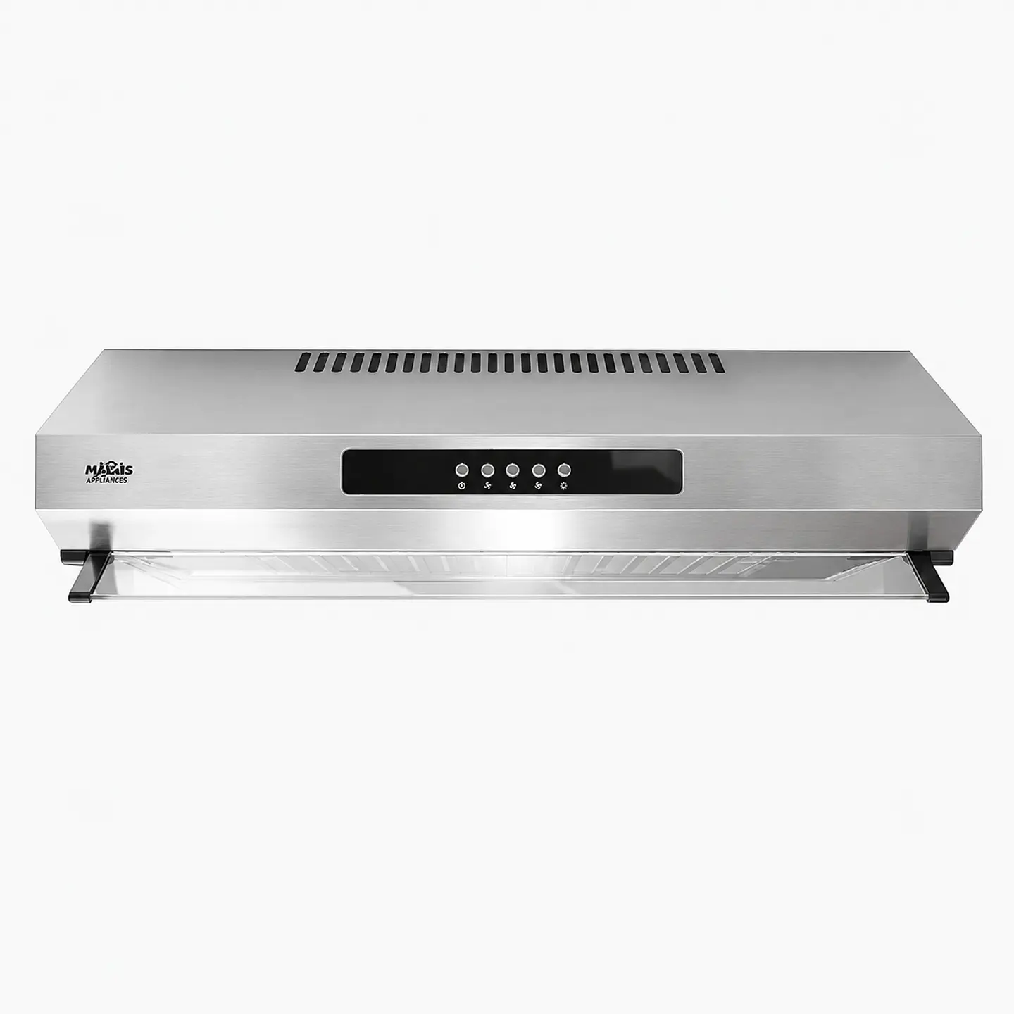 Campana frente inox 3 vel control botón 1