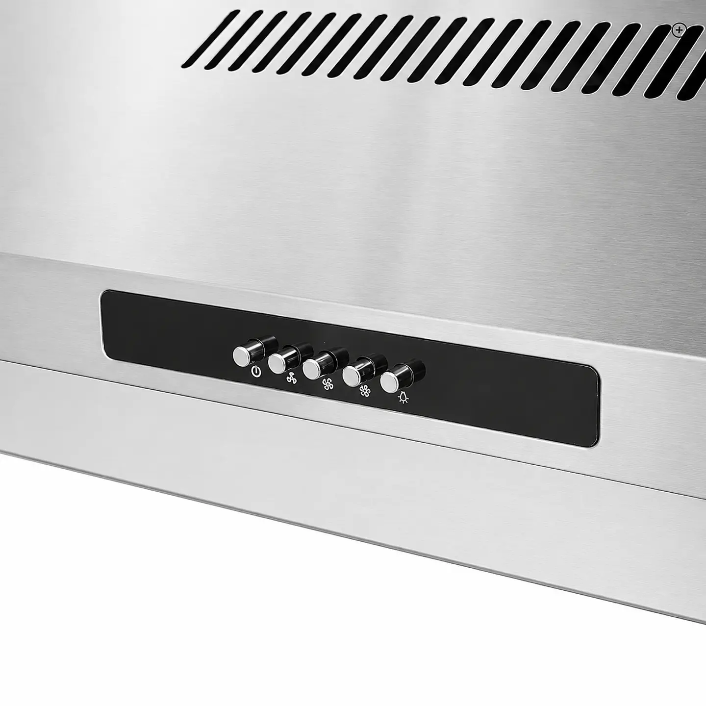 Campana frente inox 3 vel control botón 2