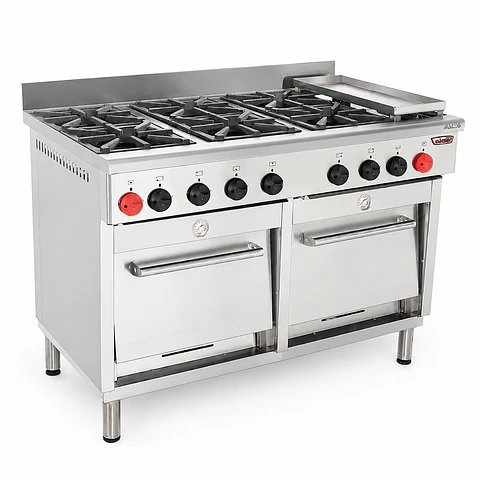 Cocina 6 Pl. + 2 Hornos + Chq. GLP