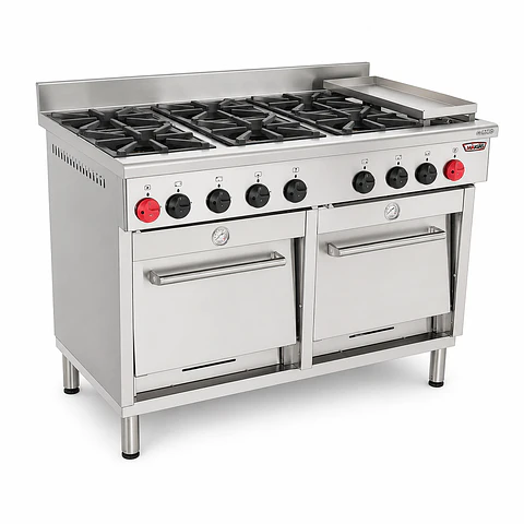 Cocina 6 Pl. + 2 Hornos + Chq. GN