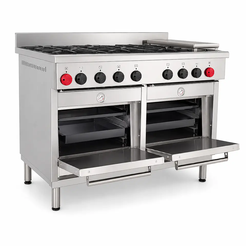 Cocina 6 Pl. + 2 Hornos + Chq. GN 2