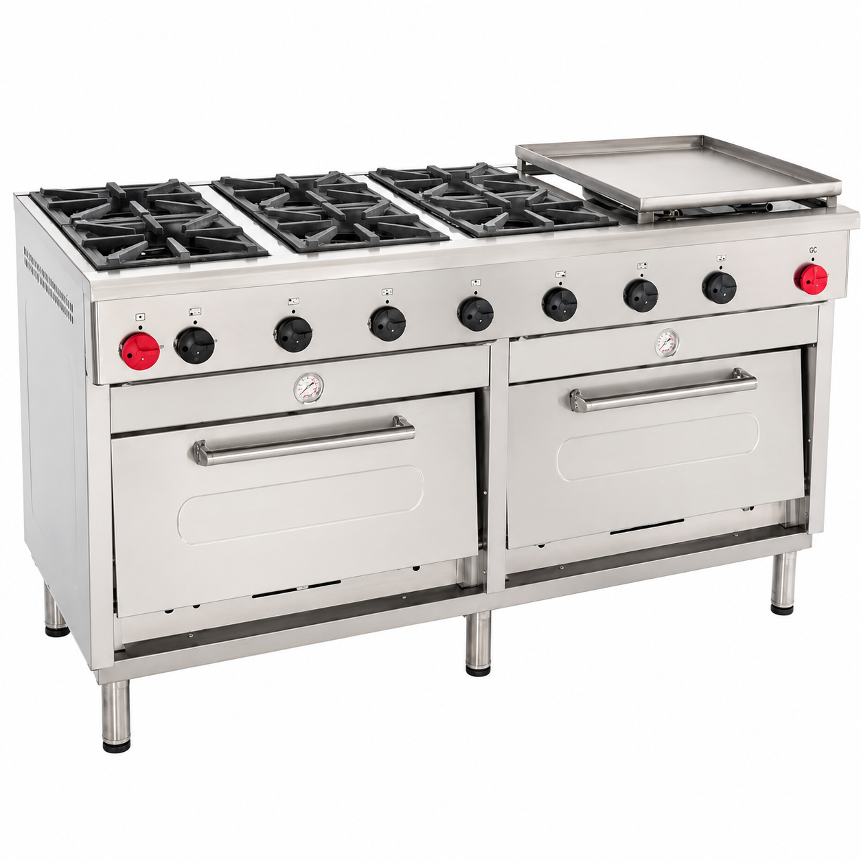 Cocina 6Pl. + 2 horno + Chq.Grande GLP