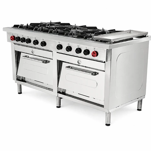 Cocina 8 Pl. + 2 Hornos + Chq. GLP