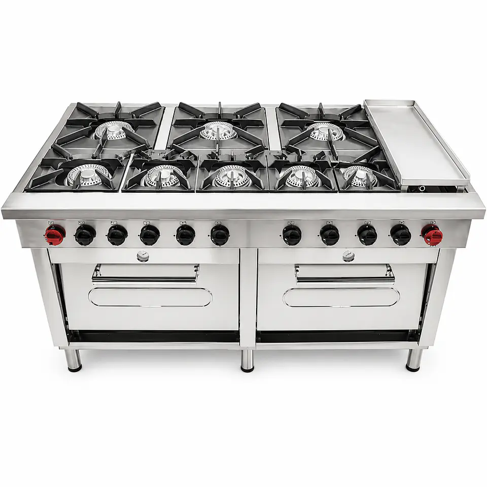 Cocina 8 Pl. + 2 Hornos + Chq. GLP 2