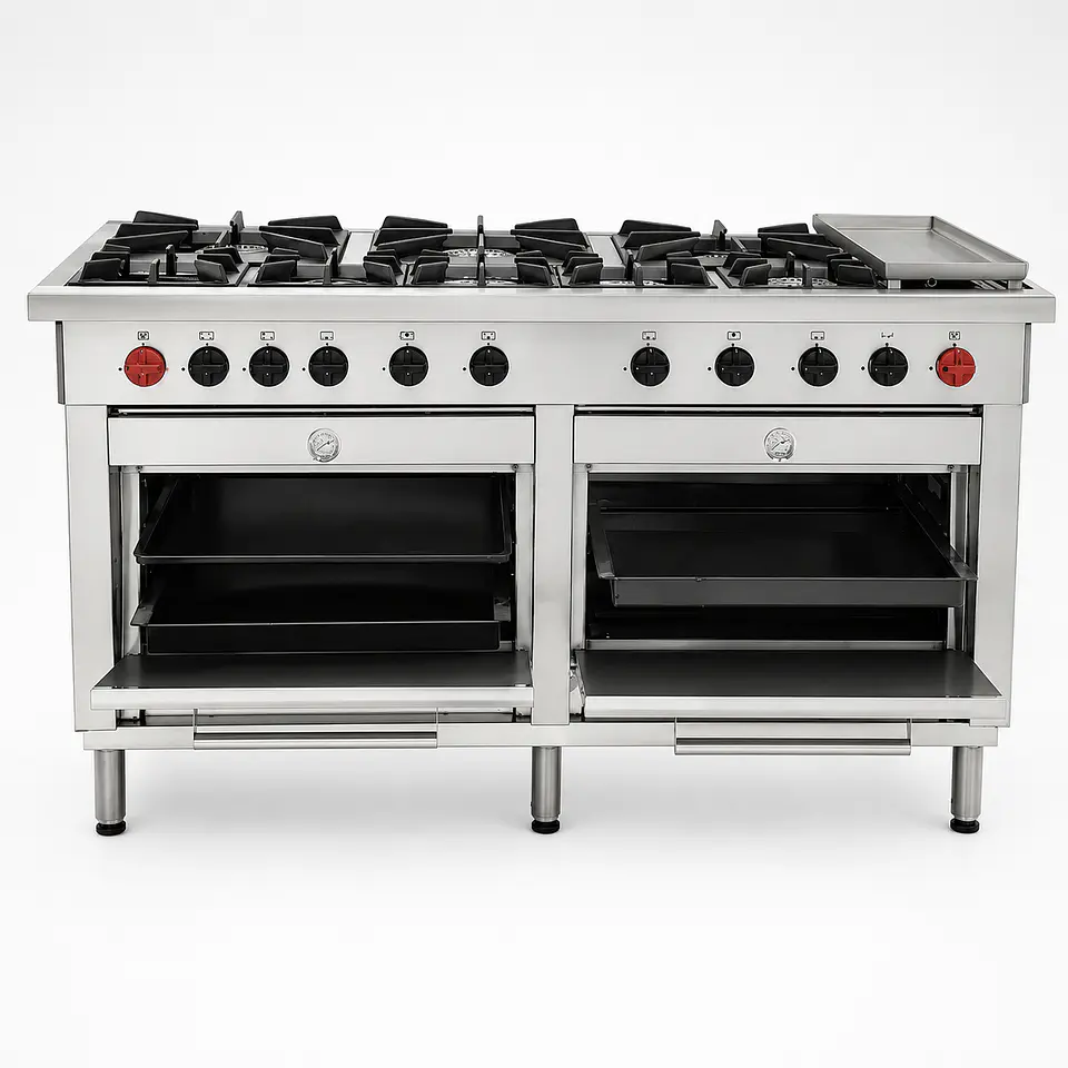 Cocina 8 Pl. + 2 Hornos + Chq. GLP 3