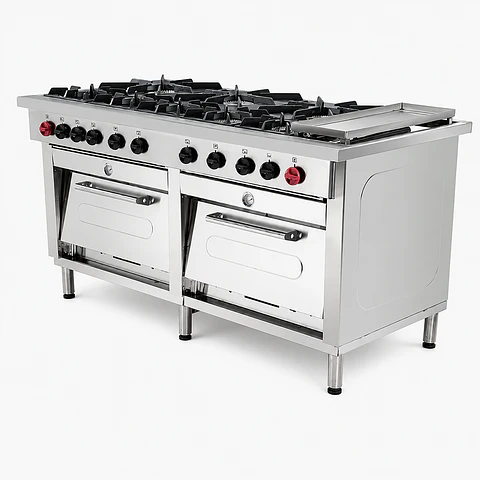 Cocina 8 Pl. + 2 Hornos + Chq. GN