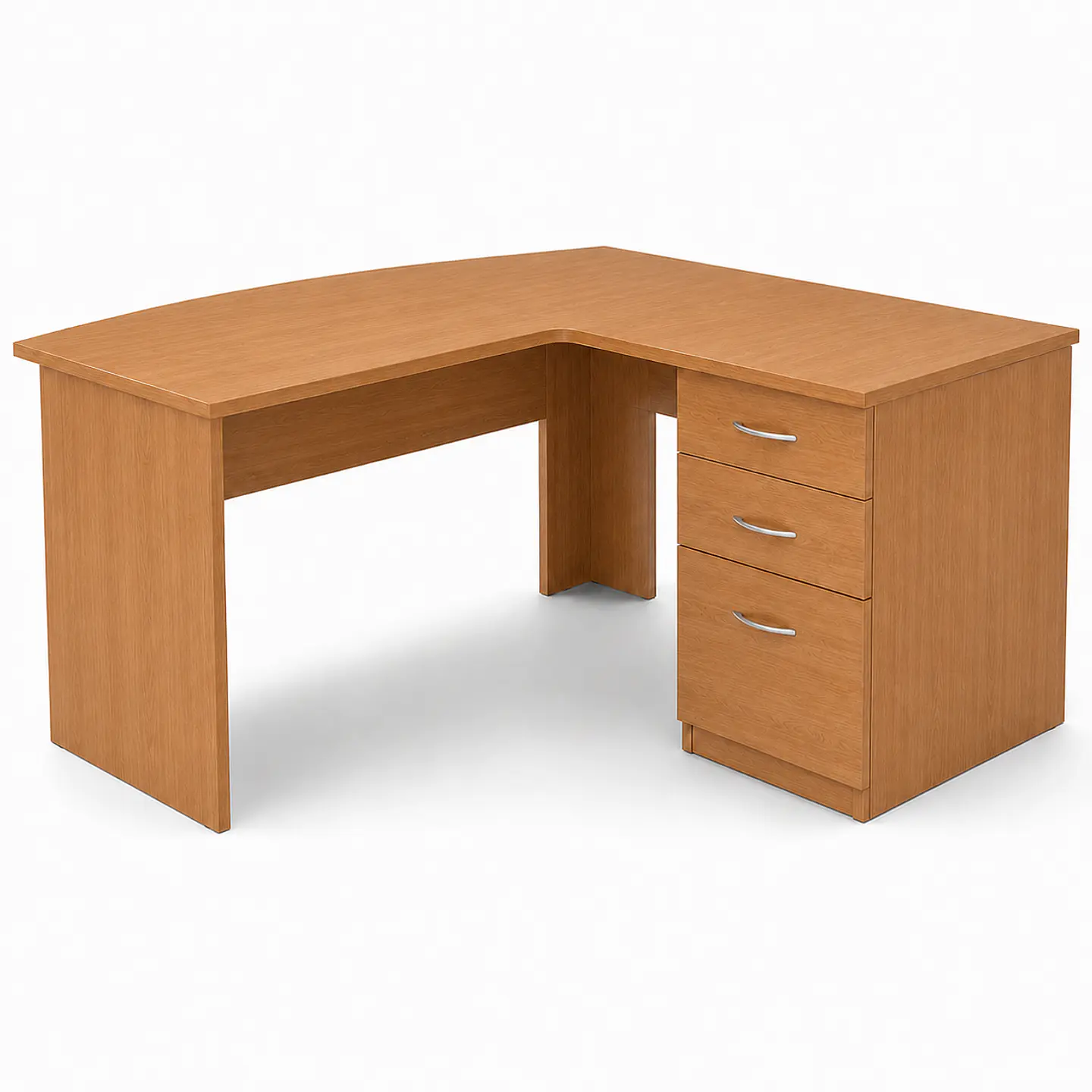 Escritorio en L Media Luna con cajonera pedestal 2C+ 1K 120x60x75 Lado Derecho 1