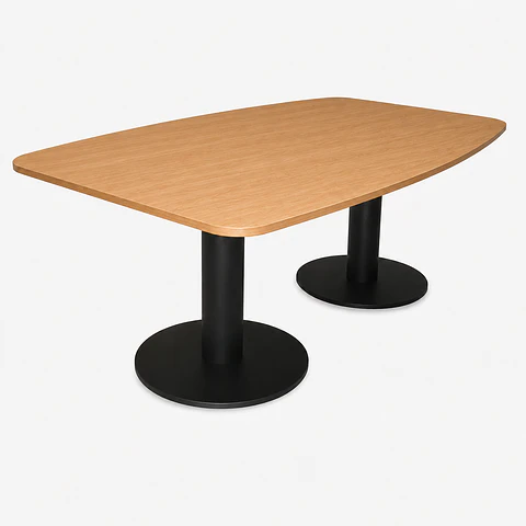 Mesa de reunión pedestal disco 340x120x75 color coigüe