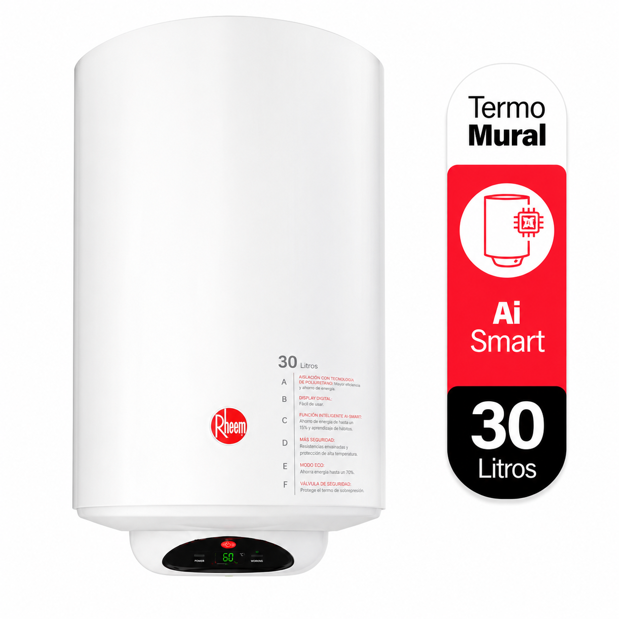 Termo Eléctrico Mural 30 Litros Rheem