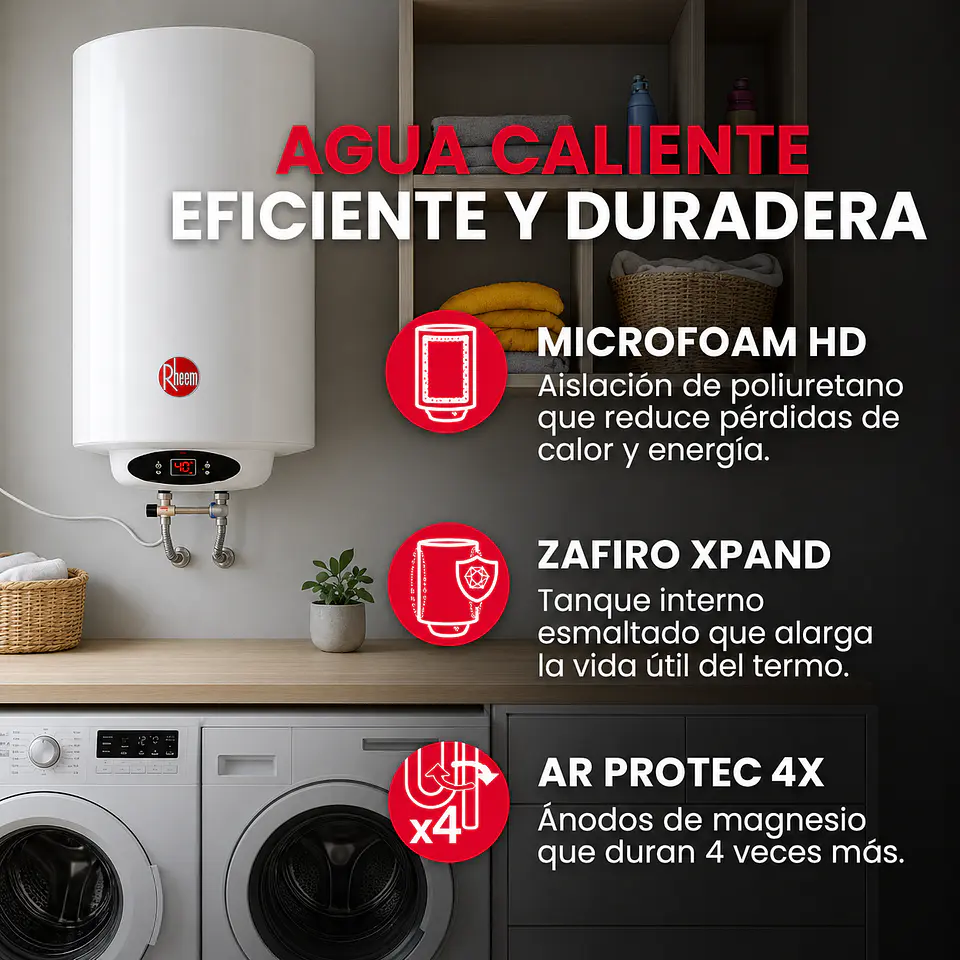 Termo eléctrico mural 100 litros Rheem 2
