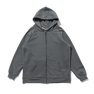 Hoodie zip Essentials gris oscuro