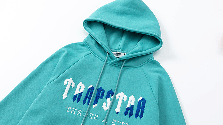 Hoodie Trapstar celeste Logo azul/blanco 3