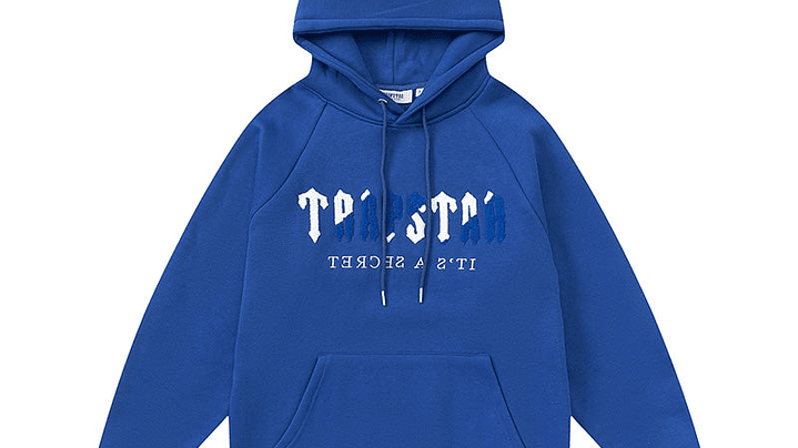 Hoodie Trapstar azul Logo azul y blanco 1