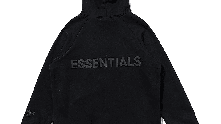 Hoodie zip Essentials negro 2