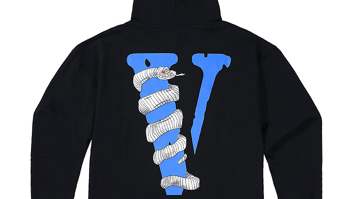 Hoodie Vlone Serpent Negro/Azul 2