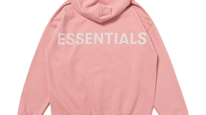 Hoodie Essentials rosado reflectante 1