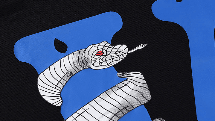 Hoodie Vlone Serpent Negro/Azul 3