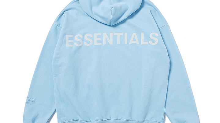 Hoodie Essentials celeste reflectante 1