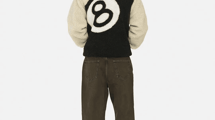 Sherpa stussy 8 ball beige reversible 2