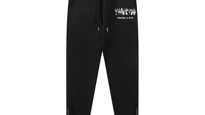 Buzo Trapstar negro logo Blanco y gris 1