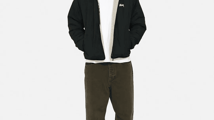 Sherpa stussy 8 ball beige reversible 3