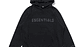Hoodie Essentials negro Logo Frontal - Miniatura 1