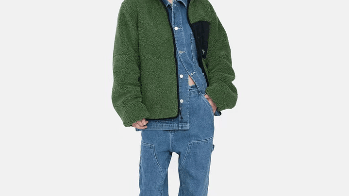 Sherpa stussy 8 ball verde reversible 3