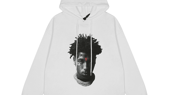 Hoodie Vlone Face Blanco 2