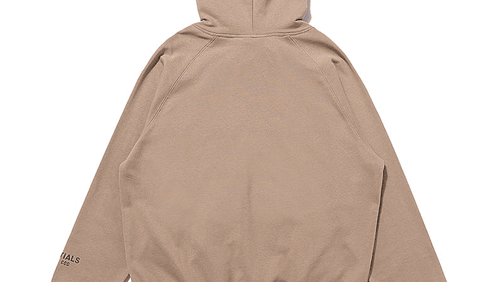 Hoodie Essentials  café claro Logo Frontal 2