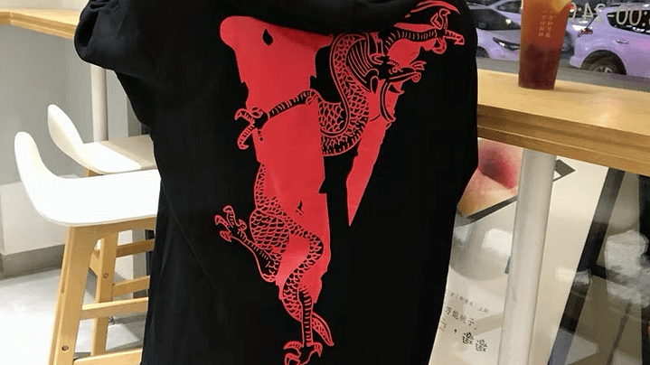 Hoodie Vlone Drake Negro/Rojo 3