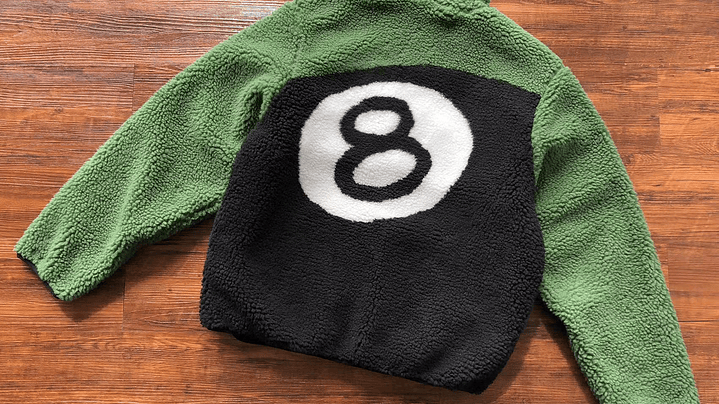 Sherpa stussy 8 ball verde reversible 5