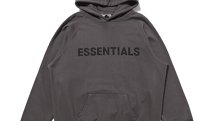 Hoodie Essentials Gris oscuro Logo Frontal 1