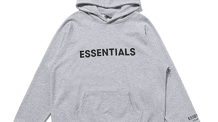 Hoodie Essentials Gris Logo Frontal 1