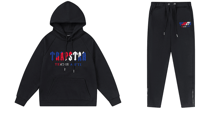 Conjunto Trapstar Negro Logo Azul/Blanco/Rojo 1