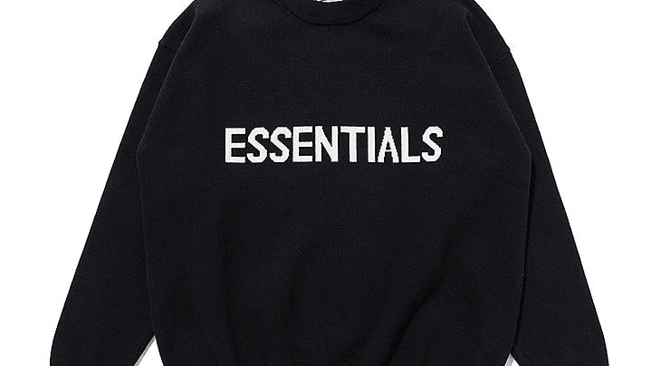 Sweater de punto Essentials negro Logo Frontal 1