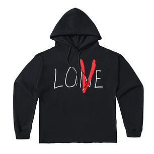 Hoodie Vlone Love Negro/Rojo