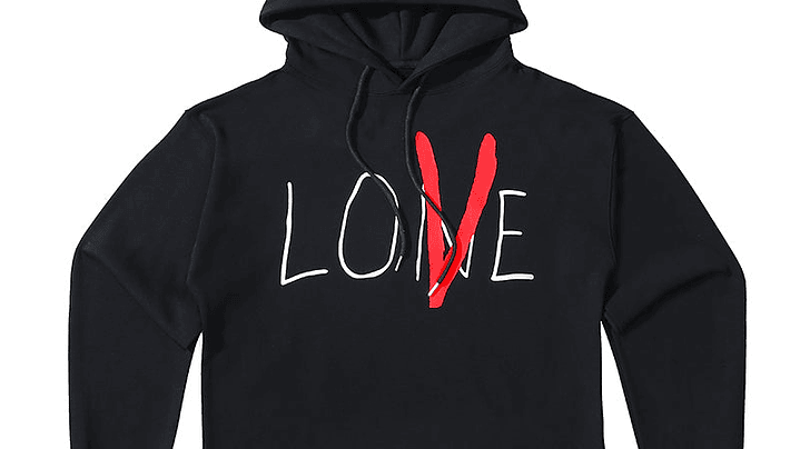 Hoodie Vlone Love Negro/Rojo 1