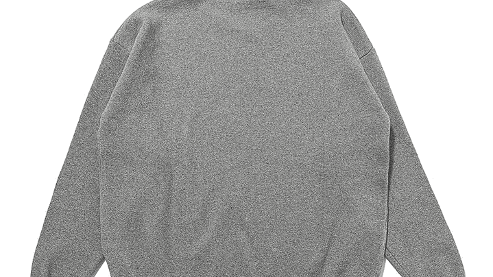 Sweater de punto Essentials gris claro Logo Frontal 2