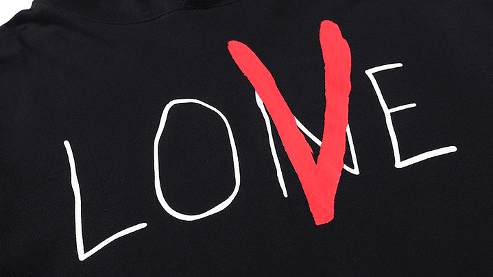 Hoodie Vlone Love Negro/Rojo 3